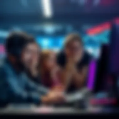 Group of people looking worried while using a computer, discussing issues with a cryptocurrency exchange, reflecting concerns about financial stability.