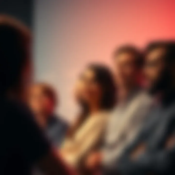 A group of people expressing their frustration about founders' engagement and leadership issues, with some looking worried and others deep in conversation.