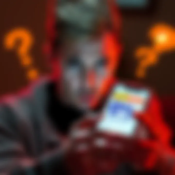 A person looking worried while reading a 0% loan offer on a smartphone, with question marks around them.