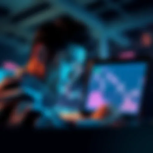 A worried investor looking at a declining graph on a screen, symbolizing doubts about Polkadot's future.