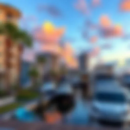 A view of waterfront condos in Charleston, SC with palm trees and beach in the background, highlighting the need for condo insurance.