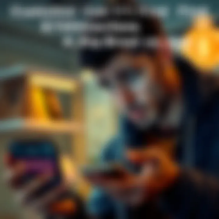 A person looking frustrated at their phone, showing a cryptocurrency app with a transaction confirmation but no funds, depicting confusion in a digital finance setting