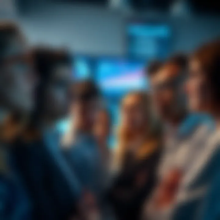 A group of people looking frustrated at a screen displaying unclear data sharing metrics