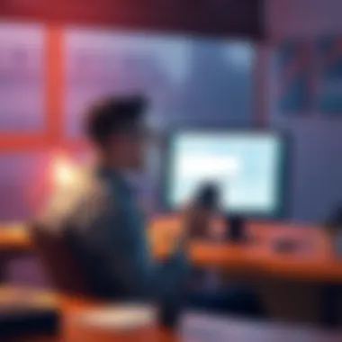 A person sitting at a desk, puzzled while looking at a 1099DA tax form on their computer screen. They have a frustrated expression and a phone in hand, indicating they are troubleshooting the issue.