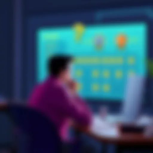 A person sitting at a desk, puzzled while viewing a digital screen showing rewards and bonuses, with a question mark above their head