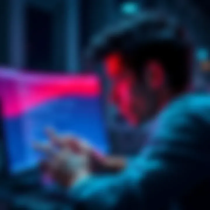 A frustrated forum member looking at their screen, surprised by a ban notice after posting a comment.