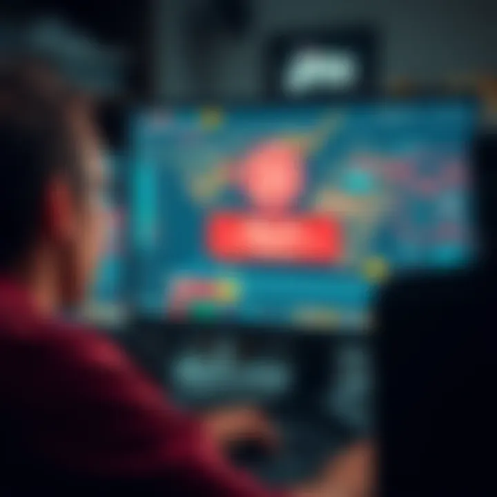 A frustrated person staring at a computer screen showing a congestion error on Jito while trying to buy tokens