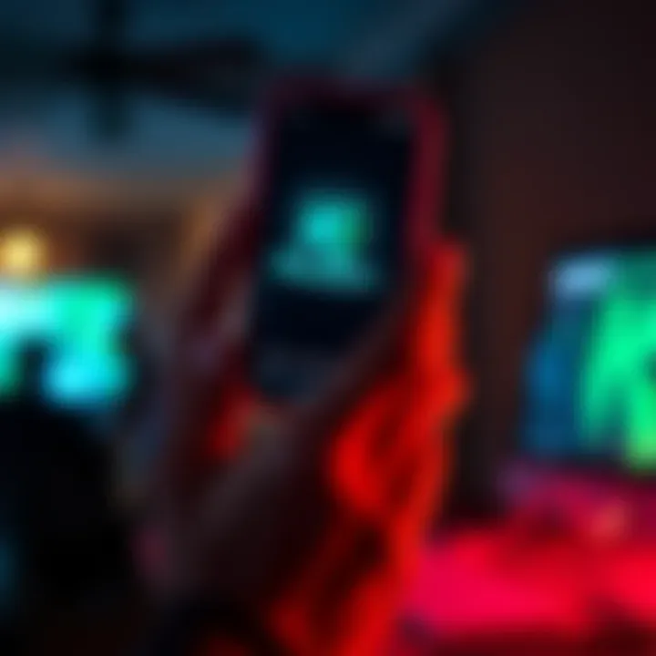 A person holding a phone with the Kraken logo on the screen, looking for customer support options