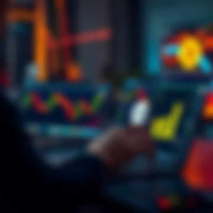 Copy Trading on Solana A person researching copy trading strategies on a laptop, with crypto charts and Solana logo visible on the screen.