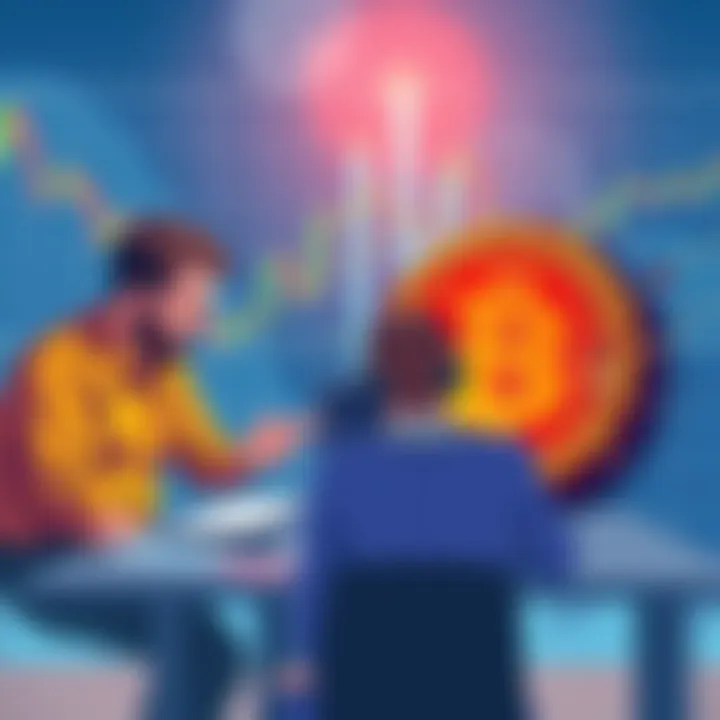 Corporate Treasury Shift in Crypto Illustration showing a corporate treasury team analyzing charts and crypto assets with a Bitcoin symbol fading away, indicating a shift from buying to selling.