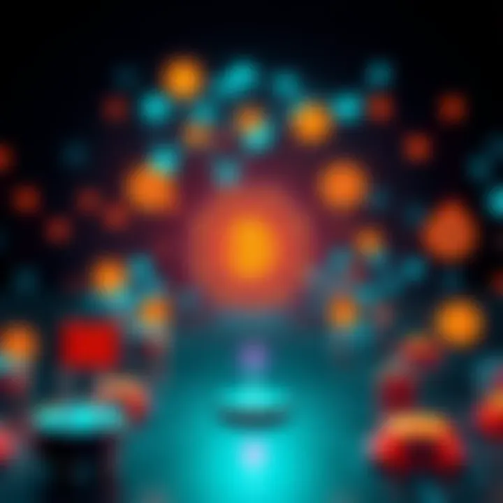 A graphic showing various corporations with stablecoins connected to a digital network, highlighting the flow of money and control dynamics.