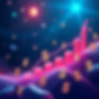 An illustration showing Cosmos ATOM transitioning to a revenue-based model with dollar signs, network fees, and a graph indicating growth.