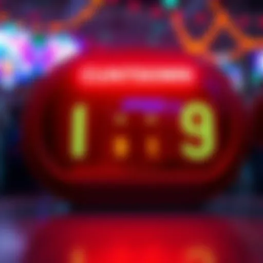 A vibrant countdown clock with five marked events, encouraging participation and excitement.