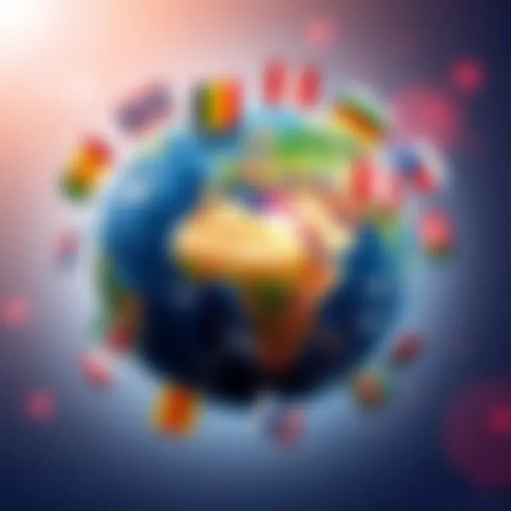 Countries Atlas Earth Launch A globe with various flags representing different nations, showcasing the launch of Countries Atlas Earth