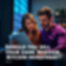 Couple Reviewing Bitcoin Investment A young couple examining documents related to a Bitcoin investment they found, discussing financial options with a laptop open in front of them.