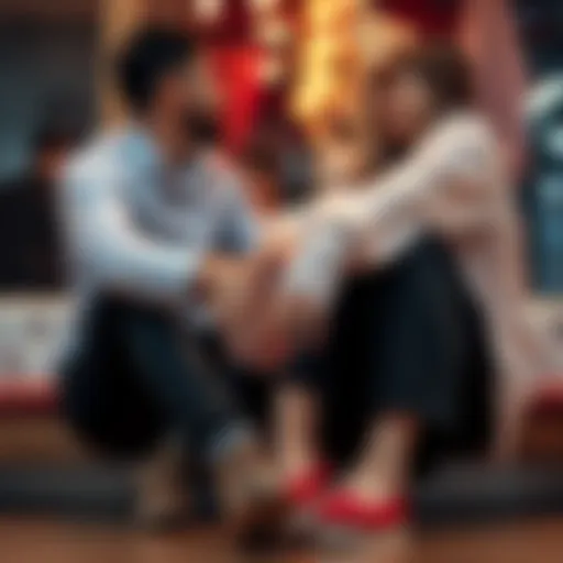 A couple sitting together, holding hands in a warm and loving gesture, symbolizing their affection for each other.