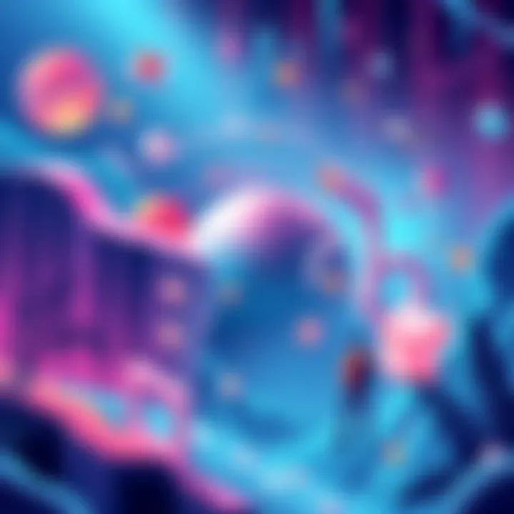 Illustration of diverse DeFi projects including EtherVista, featuring unique decentralized finance elements