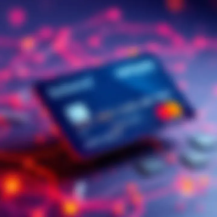 Credit Card on Solana Blockchain A modern credit card representing the Solana blockchain and Neobank innovation in finance