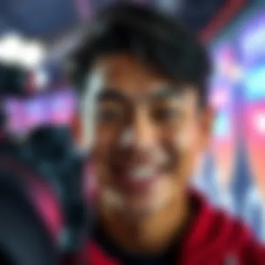 A young creepto influencer smiling confidently while interacting with a camera, showcasing effective facial expressions for audience engagement.