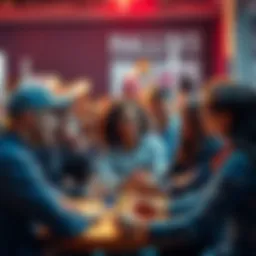 A group of diverse people engaged in a lively discussion, symbolizing the importance of critical thinking in dialogue.