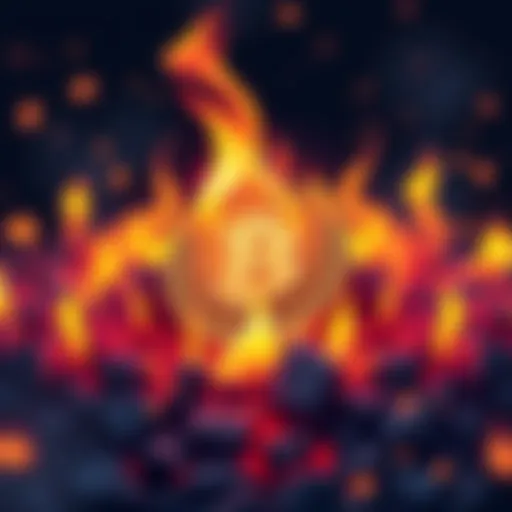 Illustration of the CRO token being burned with flames, representing reduced supply and its impact on altcoin prices.