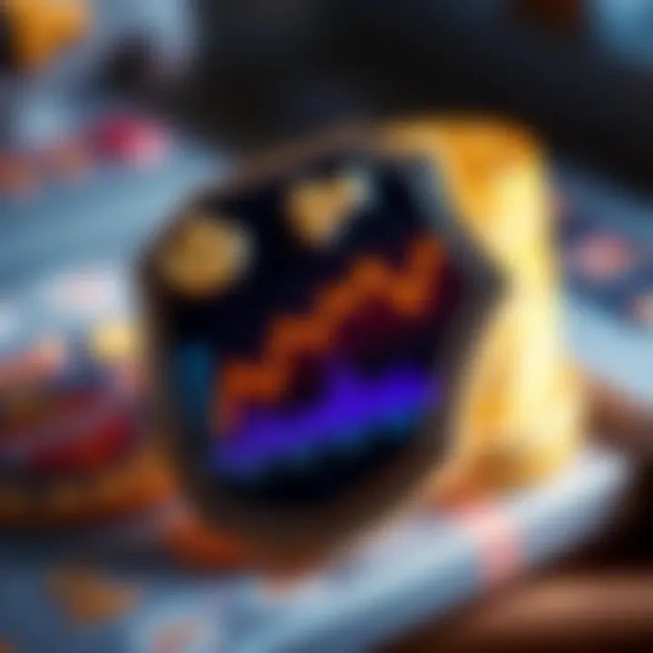 A close-up of a CRO card with a graph showing lower than expected staking rewards, reflecting disappointment in returns.