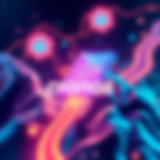 Illustration of the Cronos App logo with a digital finance theme, showing simplified blockchain interactions