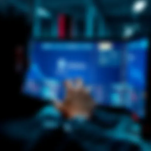 A person looking at a computer screen showing digital asset transactions between Ethereum and Solana with caution.