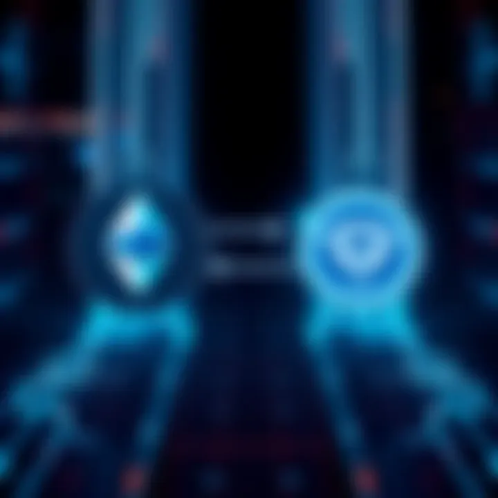 Cross-Chain Swap Between Ethereum and Solana A graphic showing arrows indicating a swap between Ethereum and Solana icons, representing quick and efficient cross-chain trading.