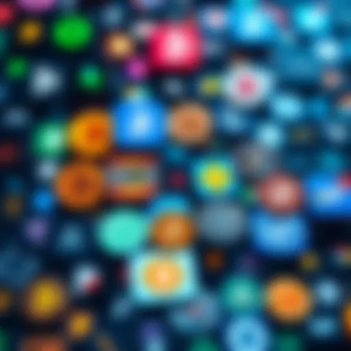 A collage of various cryptocurrency platforms showcasing their logos and interfaces, representing a mix of complexity and accessibility for users.