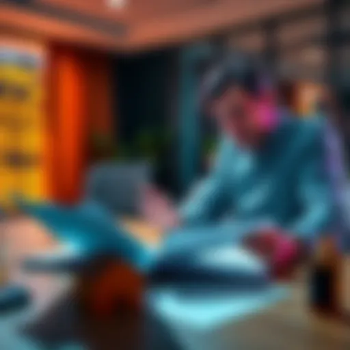 A person discussing cryptocurrency and mortgages at a table with documents, showing concern on their face.
