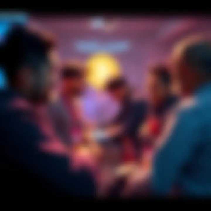 Group of people engaged in a conversation about cryptocurrency, sharing insights and tips