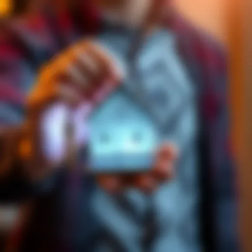 A person holding a house key and a smartphone displaying cryptocurrency, symbolizing the use of crypto loans for buying a home.