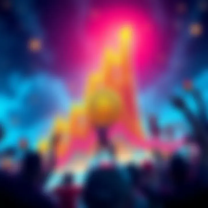 A vibrant graphic showing a rising cryptocurrency chart and excited investors celebrating gains, reflecting the peak of the crypto market.