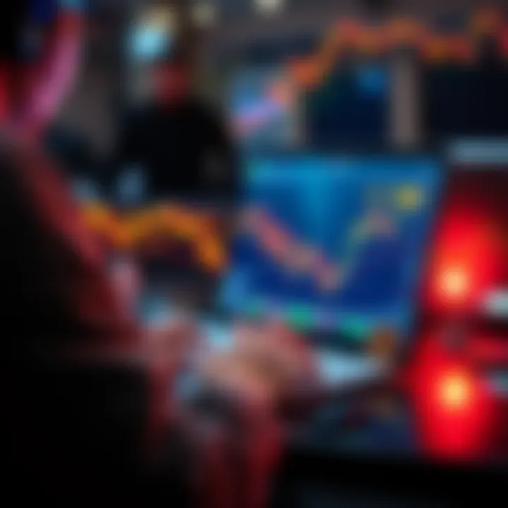 A person using a laptop to explore different cryptocurrency trading platforms for conditional DCA options.