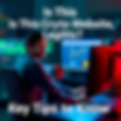 Individual sitting at a desk, looking at a computer screen displaying a crypto website, with a concerned expression