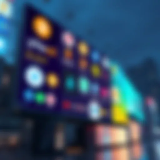 A digital billboard displaying various cryptocurrency logos and advertisements, signaling the return of paid promotions.