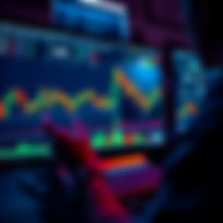 A person examining cryptocurrency charts and data on a computer screen, symbolizing institutional interest and regulations in crypto.