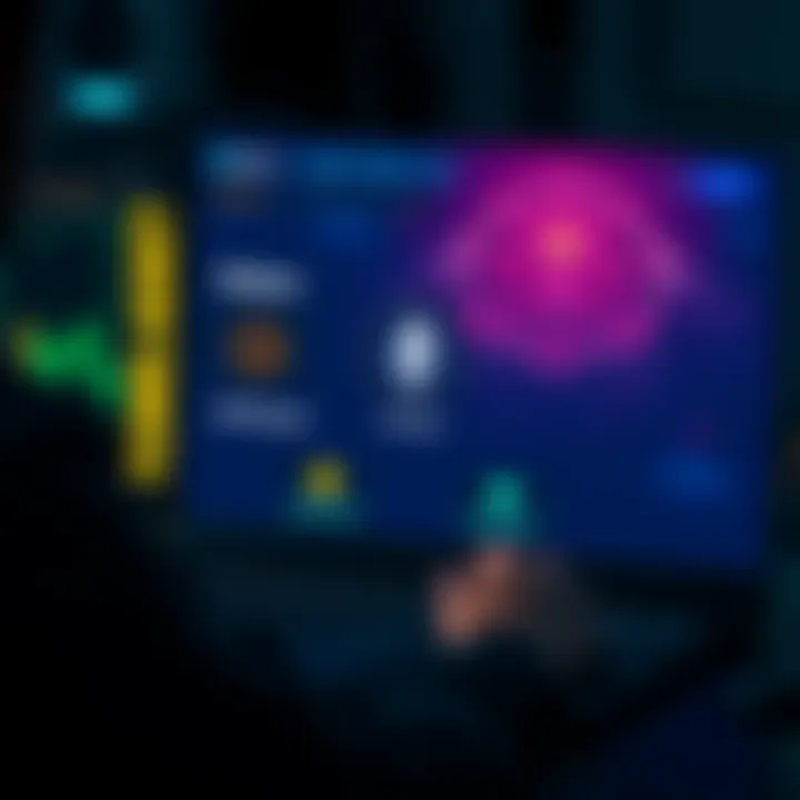 A person reviewing different platforms for staking cryptocurrencies with icons of Solana, Cardano, Ethereum, and Polkadot visible on a screen.