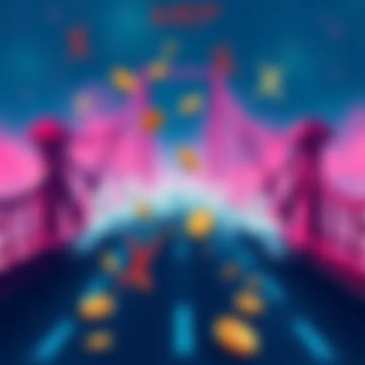 Visual representing a crypto bridge with disappearing XRP coins symbolizing a financial loss