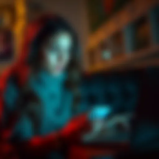 A young woman looking at a phone screen with a worried expression while sitting next to a man focused on trading cryptocurrency on his laptop.