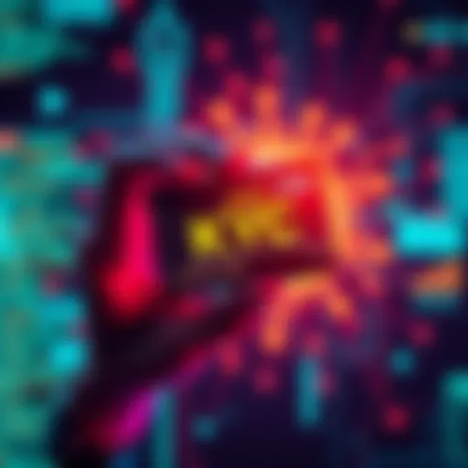 A person holding a crypto card, symbolizing privacy and ease of use without KYC requirements, set against a digital backdrop.