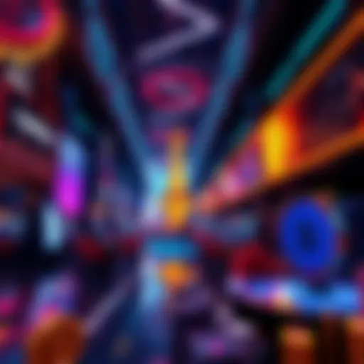 Crypto Casino Environment A visual showing a bustling digital casino atmosphere with symbols of cryptocurrency and financial trading, highlighting platforms like Hyperliquid and Sphinx.