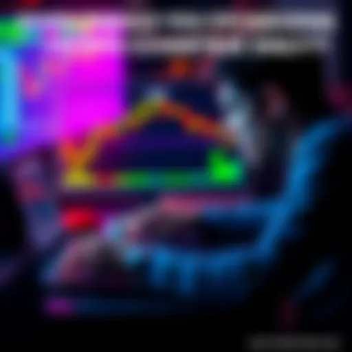 A focused individual looking at cryptocurrency charts on a laptop with a coffee cup nearby