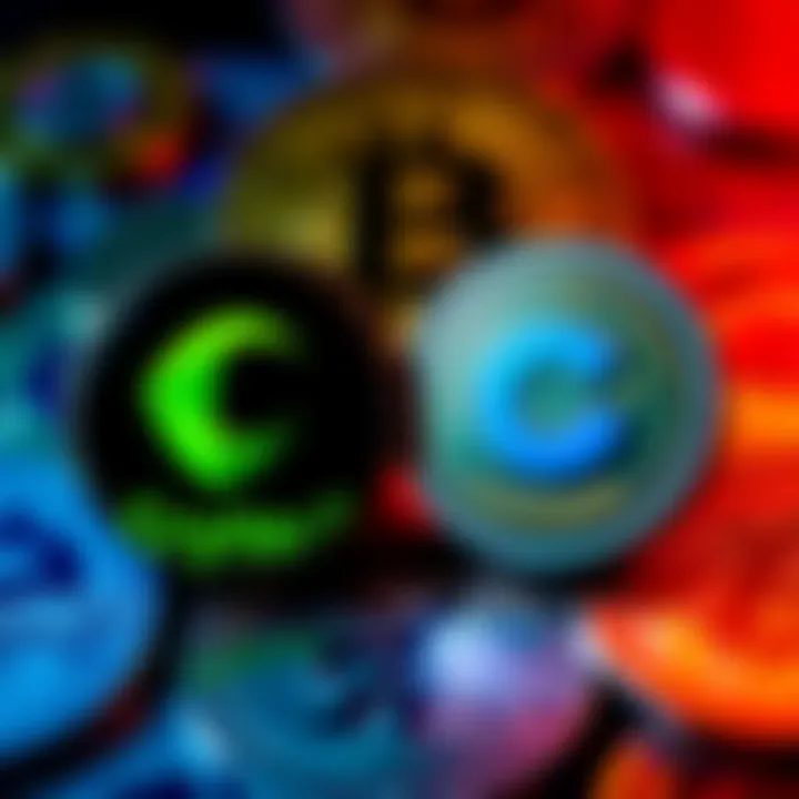 Crypto.com and Coinbase logos comparison Side by side comparison of Crypto.com and Coinbase logos with a digital currency background