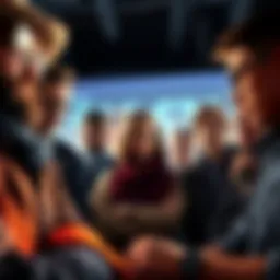 Group of people discussing cryptocurrency skepticism with concerned expressions