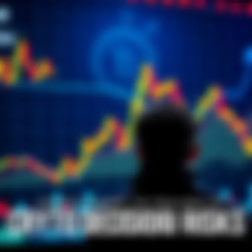 Crypto Decision Risks A person contemplating financial choices with a cryptocurrency chart in the background