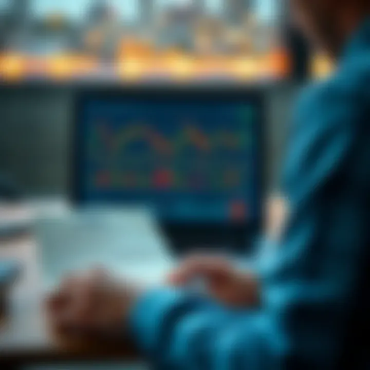 A person looking at a laptop with cryptocurrency charts and a note about Aurora (AOA) next to it, depicting the challenges in managing late father's crypto assets.