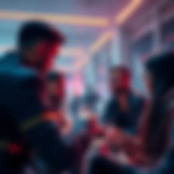 A group of people engaging in conversation about cryptocurrency and Ethereum