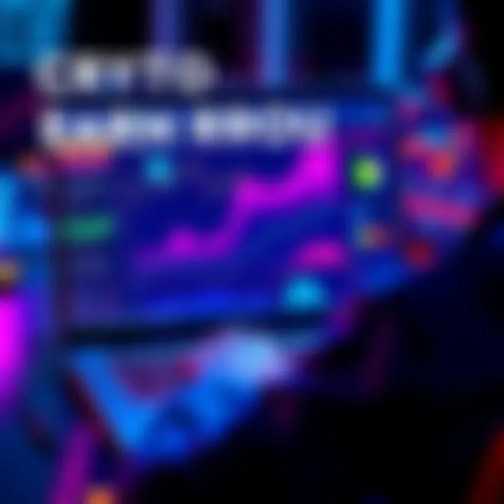 A person analyzing various cryptocurrency earn platforms on a laptop, with charts and graphs visible on the screen.